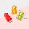 Colgante de Oso de Acrílico Transparente de Colores Caramelo Hecho a Mano DIY Cadena para Teléfono Collar Llavero Accesorios de Joyería