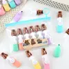 Estrella Fugaz Persona Pluma Fluorescente Alta Apariencia Marcador de Llaves Mini Portátil Set Papelería Lápices de Colores Lindos para Dibujar