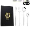 Juego de cubiertos de acero inoxidable de Amazon transfronterizo Cuchillo, Tenedor y Cuchara Caja de regalo Juego de 4 piezas Portugal Cubiertos occidentales Regalo para actividades
