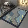 Tapete de piso de diatomeas a rayas simple transfronterizo, tapete para pies absorbente antideslizante de secado rápido para baño, tapete engrosado de secado rápido para uso doméstico