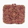 Bolsas de Noite Transfronteiriças Florais Incrustadas de Diamantes Selecionadas Cuidadosamente, Bolsas Clutch Vazadas de Diamantes para Banquete Europeu e Americano para Mulheres, Bolsas de Cristal