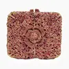 Bolsa de Cristal Transfronteiriça Nova Flor Diamante Bolsa de Jantar Europeia e Americana Festa Banquete Recorte Diamante Bolsa de Mão para Mulheres