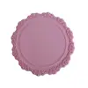 Almohadilla de Silicona Retro de Encaje Estilo Europeo con Relieve Lujo Ligero Almohadilla Aislante Térmico Redonda Gruesa para Ollas de Silicona Disponible en Tamaños Grande, Mediano y Pequeño