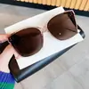 Óculos de Sol Europeus e Americanos com Armação Grande, Marrom, Óculos para Transmissão ao Vivo do Tiktok, Dobradiça de Metal, Óculos com Tachas, Atacado, Frete Grátis F