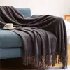 Manta de Punto Acrílico de Color Sólido 2026 Chal para Aire Acondicionado de Dormitorio Manta para Siesta Manta Decorativa Casual para el Pie de la Cama