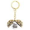 Llavero con colgante de girasol grabado, transfronterizo europeo y americano, regalo navideño de girasol, llavero de metal.
