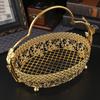 Cesta de frutas grande de alta gama, de lujo, estilo europeo, de metal, de hierro, para sala de estar, mesa de centro, para oficina, inauguración de la casa