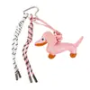 Llavero Creativo de Perro Salchicha de Cuero Lindo Dibujo Animado Cachorro Colgante para Bolso de Cuero Llavero de Lujo Accesible Pequeño Regalo