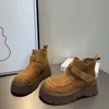 Botas da Moda de Solado Grosso Femininas Temperamento Tendência Botas Curtas de Camurça Sapatos Birken Canguru Feitos à Mão 2026 Primavera Novas Botas Curtas