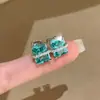 Viga de Equilibrio Azul Marino Color Paraíba Aretes Azúcar Helado para Mujer, Dorados Transparentes y Estilo de Lujo Ligero, Aretes Elegantes y Versátiles