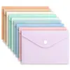 Bolsa para documentos con broche de presión en colores macarrón, 18 seda, estilos horizontal y vertical, bolsa para documentos colorida de gran capacidad A5A6A7