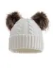 Gorro de Punto Trenzado Simple de Moda para Otoño e Invierno de Adulto, Lindo Doble Pompón, Cálido a Prueba de Viento para Exteriores, Gorro de Lana