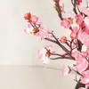 Rama Individual de Flor de Ciruelo Artificial de Alta Calidad, Flor Falsa de Ciruelo de Cera Estilo Chino, Flor Seca para Decoración de Sala de Estar en Casa, Arte Floral de Boda, Adorno Inspirado en Zen