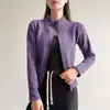 Sudadera Cuello Alto H570 Chaqueta Corta de Cachemira Ropa de Abrigo para Mujer Otoño e Invierno Ajuste Delgado Forrada de Polar Engrosada Cálida Top de Yoga