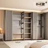 Armario de metal, estructura de acero, completamente cerrado, diseño simple, adecuado para apartamentos de alquiler, modular, engrosado, de pie, estilo abierto, para uso doméstico