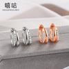 Pendientes Xi Gu E2173 S925 de plata, sencillos, de moda, con doble capa de circonita, con hebilla para la oreja, personalizados, ligeros, de lujo, con diseño de nicho.