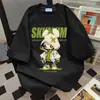 Camiseta de Manga Corta Oversize de Peso Pesado para Pareja Verano 2025 Estampado de Personaje de Dibujos Animados Top Holgado Versátil de Moda