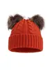 Gorro de Punto Trenzado Simple de Moda para Otoño e Invierno de Adulto, Lindo Doble Pompón, Cálido a Prueba de Viento para Exteriores, Gorro de Lana