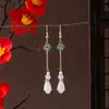 Novos Brincos de Estilo Chinês Antigo para Coleção Feminina, Acessórios para Hanfu, Cheongsam, Saia Mamian, Brincos Longos com Franjas, Atacado