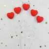Decoración para Pastel de Cumpleaños Corazón Rosa Día de San Valentín Inserto de Goma Suave Adorno Topper para Mesa de Postres 3D