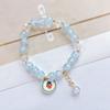 Pulsera de Cuentas de Vidrio para Niños Pulsera de Cristal de Flor de Dibujos Animados de Princesa Joyería Accesorio de Mano para Estudiantes Estilo Infantil