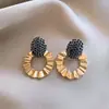 Pendientes Geométricos de Resina con Aguja de Plata Vintage y Diseño de Goteo de Aceite, Sensación de Lujo Ligero de Gama Alta, Pendientes Retro Elegantes para Mujer