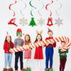 Adornos navideños transfronterizos de copo de nieve láser en espiral, alce navideño, árbol de Navidad, ventana, techo, decoraciones colgantes