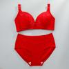 Ropa interior maternal festiva conjunto de ropa interior roja grande apertura frontal talla grande ABCD copa completa sujetador de lactancia de encaje