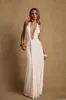Vestido de tirantes con escote en V pronunciado, superventas transfronterizo europeo y americano para mujer, vestido largo drapeado fruncido, estilo sexy de vacaciones