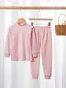 Conjunto de pijama térmico infantil outono e inverno roupas de outono calça comprida crianças estudantes algodão roupa de casa escovada atacado