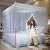 Mosquiteiro de Chão Estilo Palácio Francês Topo Quadrado Sem Suporte Gaze 1,8m Super Macio 1,5 Rede Criptografada Universal