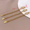 Conjunto de Corrente de Extensão em Aço Inoxidável com Fecho Lagosta Pulseira Colar Corrente de Cauda com Letra Retangular Oval Acessórios para Joias DIY