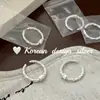 Joia Prata Brilhante Estilo Ins Dongdaemun Coreano Anel Simples de Nó Trançado em Prata de Lei S925, Único para Homens e Mulheres Usarem Empilhado