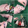 Calendario de Adviento 1-24 cuenta regresiva traje de bolsa de lino estampado estrella de cinco puntas regalo de Navidad traje de bolsa para envolver dulces