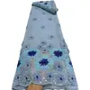 Tela de Bordado de Lentejuelas de Girasol Colorida Vestido Africano para Mujer Cheongsam Tela de Moda Chifón