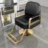 Silla de salón de peluquería para cortar, rizar y peinar, diseño popular, estilo guerrero negro, altura ajustable, giratoria y reclinable, adecuada para barberías