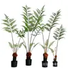Plantas verdes artificiales, helecho cabeza de mono, helecho dorado, helecho estilo Zen, plantas verdes para oficina y sala de estar, plantas en maceta de pie, adornos de decoración para entrada