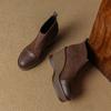Botas Naked de 9CM de Altura Elevada con Apariencia Delgada Estilo Británico Modernas Combinables Cabeza Redonda Plataforma de Tacón Cuña Base Gruesa