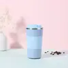 Caneca de café em aço inoxidável 304 com capa de silicone macaron, caneca com isolamento a vácuo de terceira geração, adequada para uso em negócios e escritório, caneca de presente conveniente