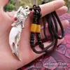 Colgante de Espiga Soporte Incrustado Diente de Perro Negro Mastín Real del Tíbet Accesorios Largos de Estilo Étnico Retro Fresco de Personalidad de Moda para Hombres y Mujeres