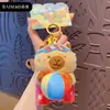 Baimao Original Cartonka Pibala Island Holiday Series Chaveiro de Pelúcia Pingente Fofo de Capivara para Mochila Feminina