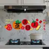 Decoración de Estufa de Cocina para Año Nuevo 2026 Tres Comidas Todo el Año Pegatina Electrostática Impermeable Diseño Decoración a Prueba de Aceite para Inauguración de Casa