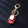 Llavero Creativo Lindo de Fruta Limón con Incrustaciones de Diamantes Colgante para Bolso de Mujer Anillo de Llavero de Metal Regalo de Dibujos Animados