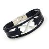 Pulsera retro punk de nuevo estilo para hombre y mujer, de aleación, de cuero con 8 caracteres de la suerte, personalizada, multicapa, con logotipo ilimitado.