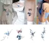 Pegatinas de Tatuaje de Mariposa Azul, Impermeables, de Larga Duración, Lavables, de Alto Valor Estético, Frescas y Elegantes, para Niñas, No Reflectantes en Muñeca y Clavícula