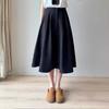 Estilo literário retrô ~ casual cintura alta slim longo temperamento grande saia em forma de A saia feminina verão F0418Q