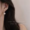 Nicho Cor Contraste Escovado Brincos Bola Feminino Leve Luxo High-end Ear Studs 2024 Novo Estilo Personalizado Moda Brincos de Prata Pin