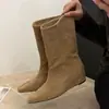 Botines Cortos de Moda Versátiles de Piel Sintética con Punta Fina y Tacón Medio Estilo Coreano Otoño 2026 para Mujer