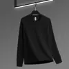 Camiseta de Algodão Puro com Gola Redonda e Manga Longa, 260g, para Outono e Inverno, com Logotipo Personalizado Impresso, para Homens e Mulheres, Roupas de Outono de Cor Pura, Corte Solto