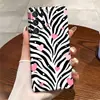 Edição norte-americana: Estojo de filme personalizado S24+ em formato de coração rosa com estampa de zebra, doce e estiloso, capa de celular Galaxy S26 de alta qualidade